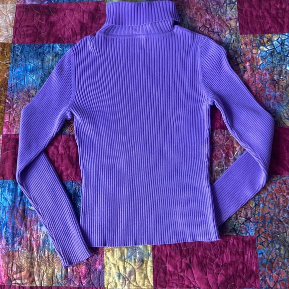 Vintage ribbed purple turtleneck - Picture 4 of 8